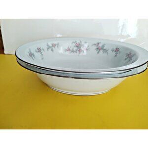 Two Vintage Noritake  Vegetable Bowls  10" x 7 1/2" "Lila Pattern" 1970